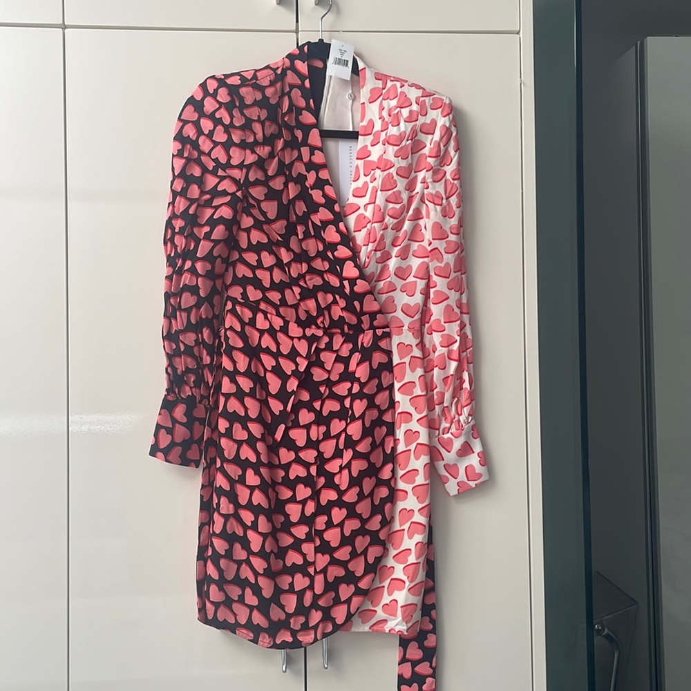 Twin Hearts Faux Wrap Dress by Rebecca Vallance - NWT!